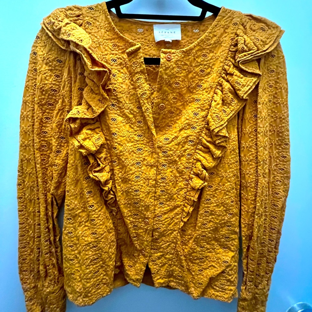 Sezane eyelet top. Size 34